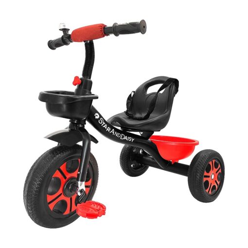 [Refurbished] StarAndDaisy Wonder Tricycle Kids/Baby Tricycle Trike with Dual Storage Basket, Cushion seat, and seat Belt for Kids Boys Girls Age Group 1.5 to 5 Years (Red)