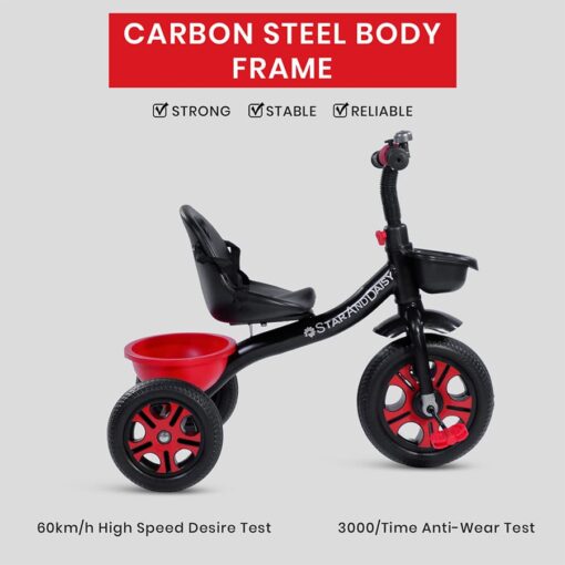 [Refurbished] StarAndDaisy Wonder Tricycle Kids/Baby Tricycle Trike with Dual Storage Basket, Cushion seat, and seat Belt for Kids Boys Girls Age Group 1.5 to 5 Years (Red) - Image 12