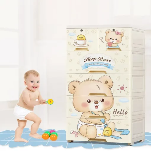SND Homes Smart Storage cabinet / Almirah / cupboard for newborn baby kids essentials - Teddy - Image 2