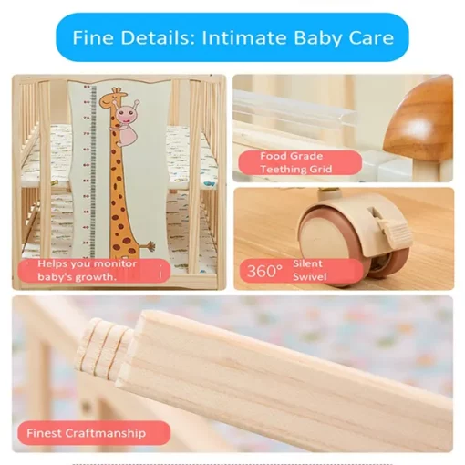 [Refurbished] StarAndDaisy WD03 Kids Bed cot for 0-4 Years with guardrail, Load Bearing <60 kg (Newborn Baby cot 120cm) with Soft Mattress set & Mosquito net - Image 8