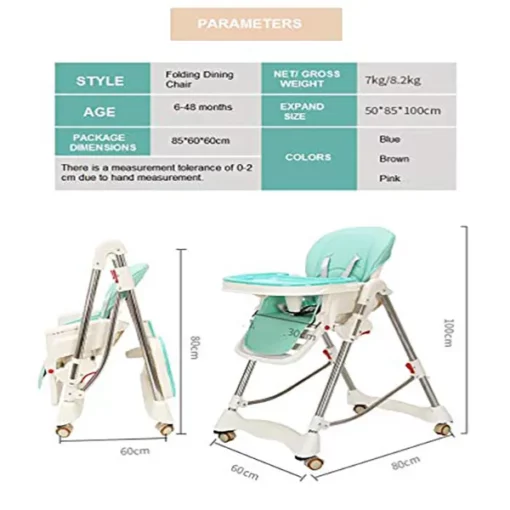 StarAndDaisy Dinesmart Multi-Adjustable Folding, Baby High Chair (Brown) - Image 2