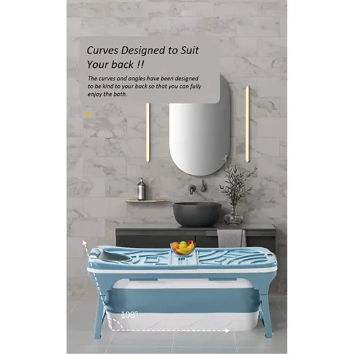 StarAndDaisy Mega Size Bath Tub With Bath Cushion & Tub Cover- Blue - Image 2