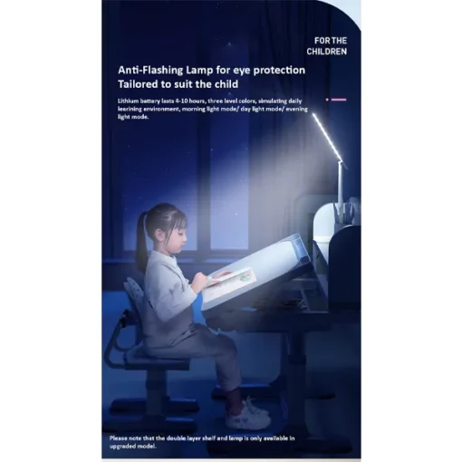 StarAndDaisy Smart Kids Multifunctional Study Table and Chair without LED Lamp and without Book Storage Shelf (Pink | R8 1.3) - Image 5