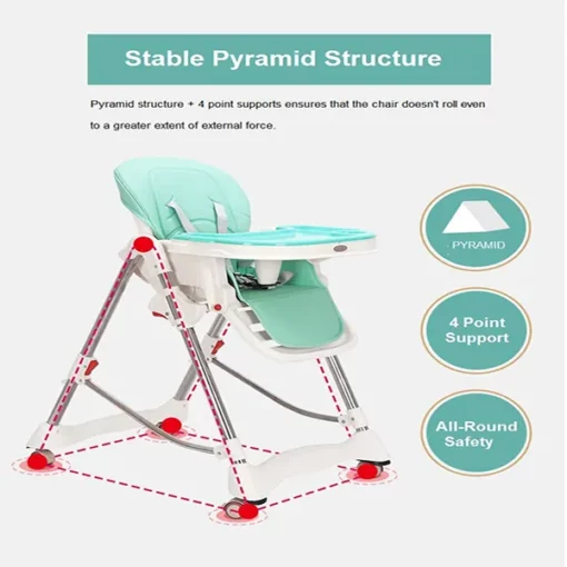 StarAndDaisy Dinesmart Multi-Adjustable Folding, Baby High Chair (Brown) - Image 7