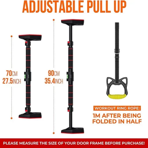 SND by StarAndDaisy - 360° Fitness Doorway Pull Up Bar, Upper Body Home Gym Equipment with Automatic Locking,Level Meter, Adjustable Width - Image 8