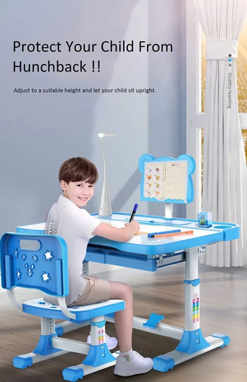 A80 Adjustable Height, Multi-Functional Kids Study Table with Book Holder, Drawer, Extra Large tiltable Desktop with an Option of LED Light (Pink (Without LED)) - Image 5