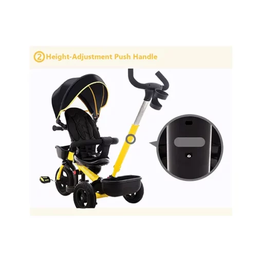 [Refurbished] StarAndDaisy Royal Tricycle With Parental Push Handle - Black - Image 5