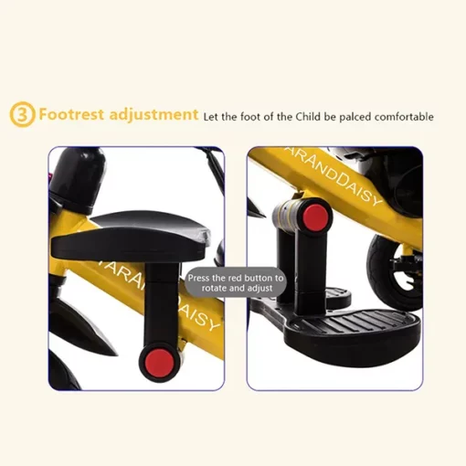 [Refurbished] StarAndDaisy Royal Tricycle With Parental Push Handle - Black - Image 8