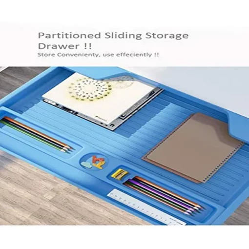 [Refurbished] StarAndDaisy Upgraded Kids Study Table & Chair With Book Holder (Blue) - Image 3