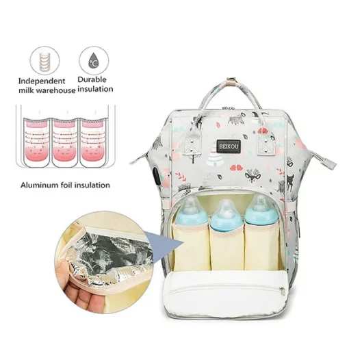 StarAndDaisy Baby Diaper Bag - Diaper Backpack Bag - Midnight Grey - Image 3