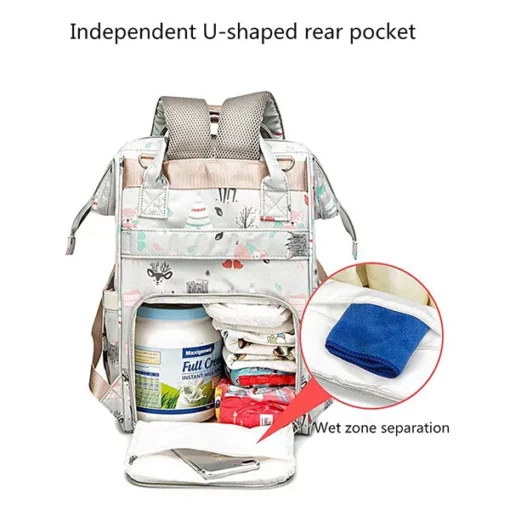 StarAndDaisy Baby Diaper Bag - Diaper Backpack Bag - Midnight Grey - Image 4