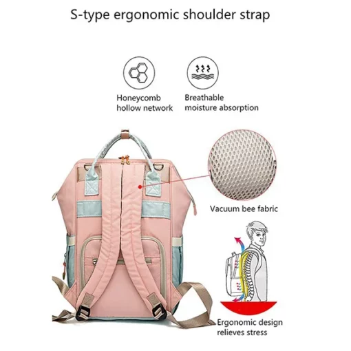 StarAndDaisy Baby Diaper Bag - Diaper Backpack Bag - Midnight Grey - Image 5