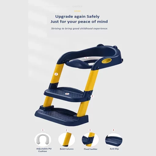 StarAndDaisy Baby Potty Training Toilet Seat - Stair Style [Blue] - Image 3