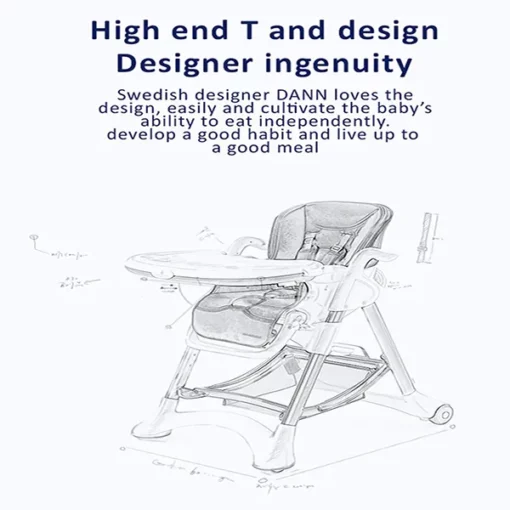 [Refurbished] Crowned Baby High Chair by StarAndDaisy for Kids 0.5 Yrs to 6 Yrs Eat, Play & Rest Baby Chair (Red & Blue) - Image 4