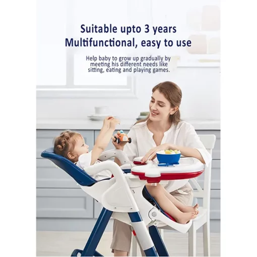 [Refurbished] Crowned Baby High Chair by StarAndDaisy for Kids 0.5 Yrs to 6 Yrs Eat, Play & Rest Baby Chair (Red & Blue) - Image 11