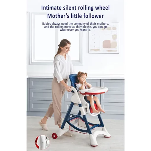 [Refurbished] Crowned Baby High Chair by StarAndDaisy for Kids 0.5 Yrs to 6 Yrs Eat, Play & Rest Baby Chair (Red & Blue) - Image 10