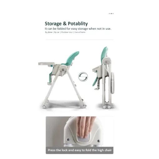 [Refurbished] StarAndDaisy Venus High Chair - Stable & Durable - Blue - Image 9