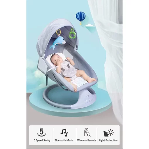 [Refurbished] Premium Baby Swing Rocker cum Sleeper (Grey) - Image 8