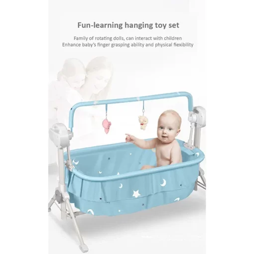 [Refurbished ]StarAndDaisy Nestling Smart & Portable Baby Cradle Crib with automatic swing, remote and Bluetooth (PINK) - Image 8