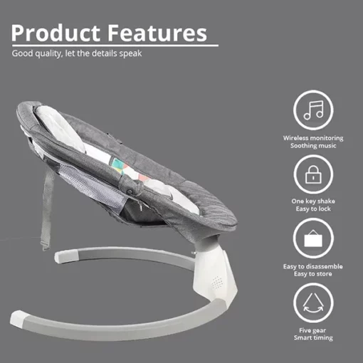 StarAndDaisy Newborn Electric Baby Automatic Swing Rocker Cradle with Adjustable seat, Remote Control (Upgraded_Pink) - Image 5