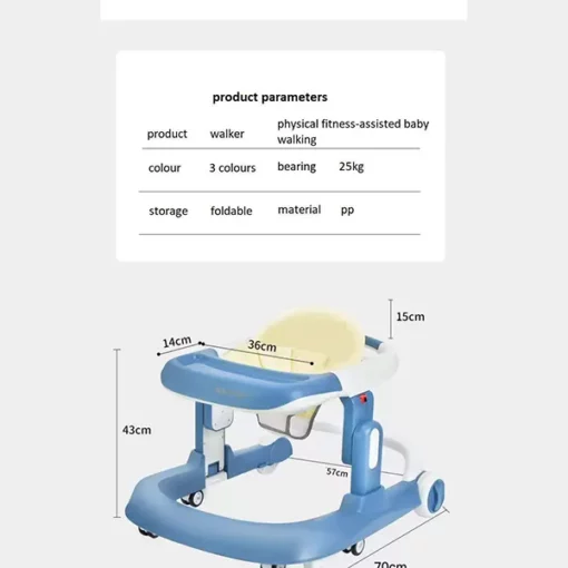 [Refurbished] StarAndDaisy Premium Multifunctional Walker with Toy Tray (Grey) - Image 7