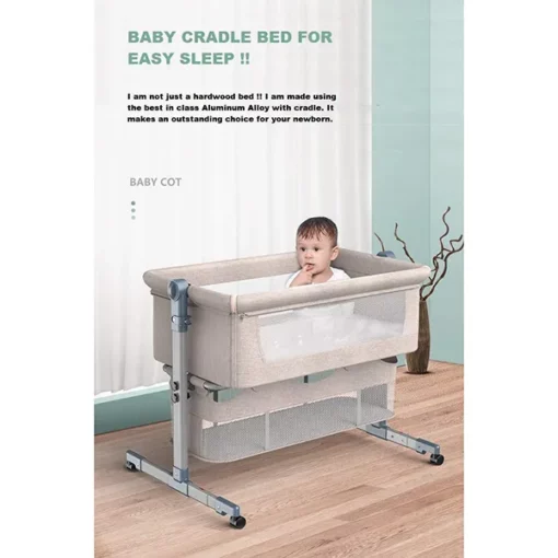 StarAndDaisy Premium Newborn Bassinet Sleeper - With Memory Foam Mattress - Next to bed setup - Premium Built (Green ) - Image 6