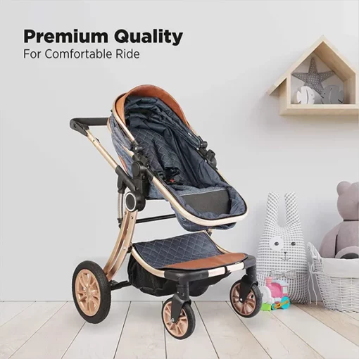 StarAndDaisy Ultima Luxury Newborn Baby , Kids Stroller, Pram & Pushchair with Seating / Sleeping Bassinet, Mult-Functional, Mult-adjustments (Denim Blue) - Image 2