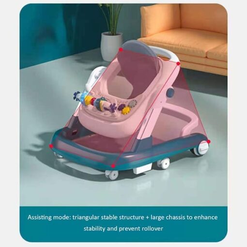 [Refurbished] StarAndDaisy Tiny Steps Baby walker 2-in-1 Infant & Baby Activity Walker - Seated or Walk-Behind (Maroon) - Image 4