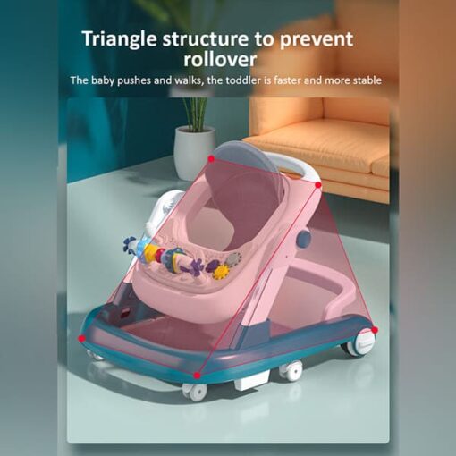 [Refurbished] StarAndDaisy Tiny Steps Baby walker 2-in-1 Infant & Baby Activity Walker - Seated or Walk-Behind (Maroon) - Image 8