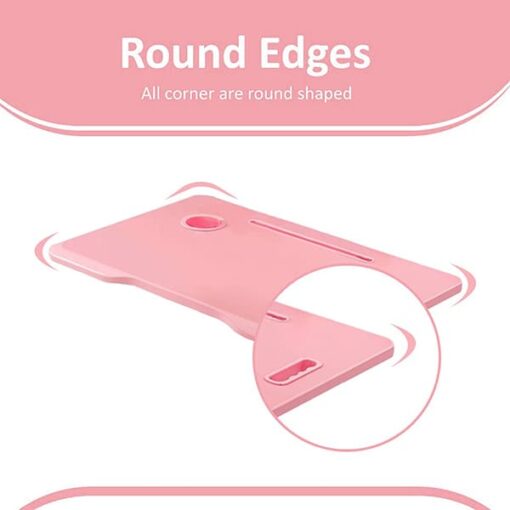 [Refurbished] StarAndDaisy 'Bed Buddy' Latop Desk,Portable Foldable Laptop Bed Tray Table with Drawer,Bed Tray for Eating,Laptop Bed Tray Table for Bed and Sofa (All Pink) - Image 4