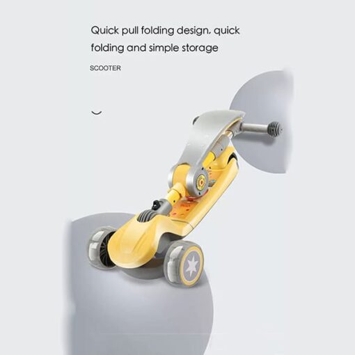StarAndDaisy Sit N Slide Kids Kick scooter- 3 wheel scooter (Suitable for 2-10 Yrs) Adjustable Height, Foldable Scooter, Removable Seat, 3 LED Light Wheels, Rear Brake, Wide Standing Board, Outdoor Activities for Boys/Girls (Blue) - Image 15