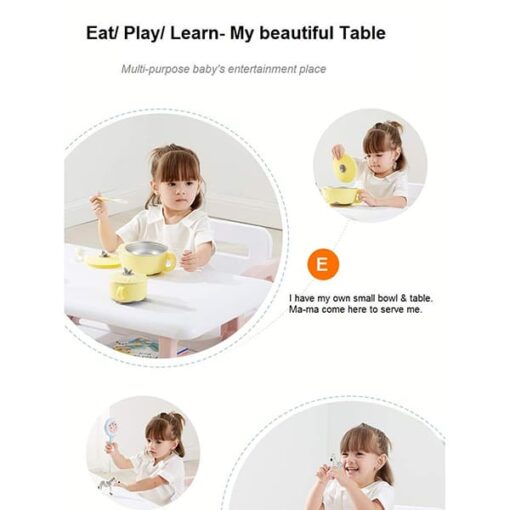 StarAndDaisy Multipurpose, Multi-Functional Plastic Kids Table & 2 Chair Set - Kindergarten Early Education Study, Toy Play Table, Eating Table or 2-10 Years Old Kids, Stable Home (Pink) - Image 8