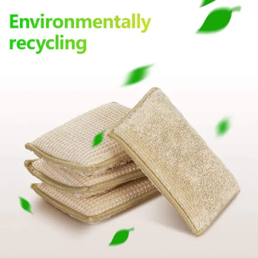 SND Homes Bamboo Cleaning Kitchen Dish Clothes, White Washcloths Dish Towels, Dish Rags, Ultra Absorbent Sponge (Set of 10) - Image 2