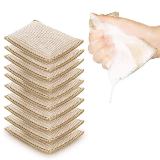 SND Homes Bamboo Cleaning Kitchen Dish Clothes, White Washcloths Dish Towels, Dish Rags, Ultra Absorbent Sponge (Set of 10)