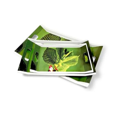 Crystal by SND Homes Melamine Serving Tray, Set of 3 (Small, Medium and Large Size) Villori Series Tray - Image 2