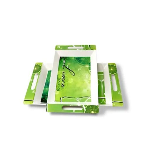 Crystal by SND Homes Melamine Serving Tray, Set of 2 (Medium and Large Size) Rosseate Series Tray