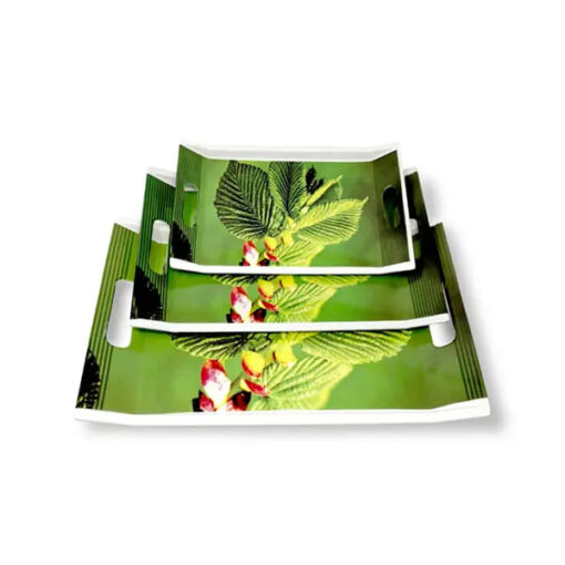 Crystal by SND Homes Melamine Serving Tray, Set of 3 (Small, Medium and Large Size) Villori Series Tray