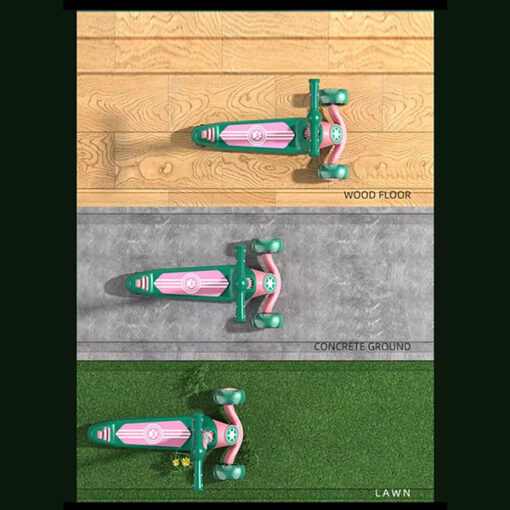 [Refurbished] StarAndDaisy Glider Toddler Scooter for Kids Ages 3-12 Years Old Boy Girl with 3 Wheel LED Lights, Extra-Wide Childrens Foldable Kick Scooter Kids Ages 3-12 with 4 Adjustable Height and Lean-to-Steer (PINK GREEN) - Image 16