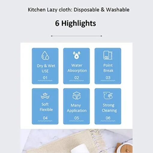 SND Homes Eco Friendly Reusable Kitchen Towel Roll of 50 Sheets Made with Bamboo Fiber Cloth- Anti-Bacterial, Fine Super-Absorbent Fabric Washable and Reusable (Set of 2 Rolls (100 Sheets)) - Image 3