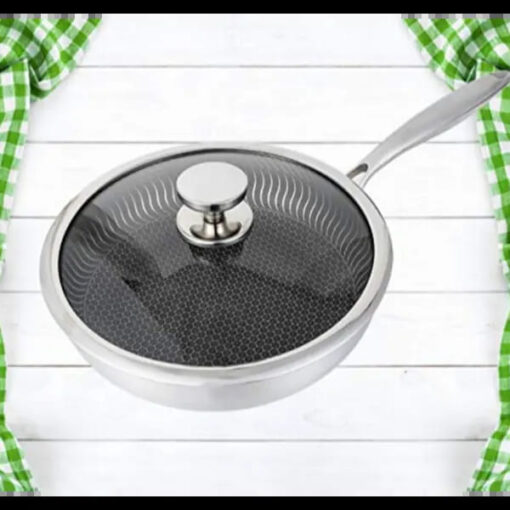 SND Homes Choice, Medical Grade Stainless Steel Smart Non-Stick 7 Layer Diamond Coating Cookware (26 cm Flat Pan with lid)