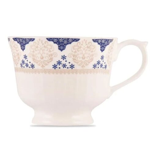 SND Homes Cup Saucer Sets with 6 Cups + 6 Saucer - New Modern Design Fine Bone China Ceramics Tableware, Set of 6 Cups + 6 Saucer - Image 4