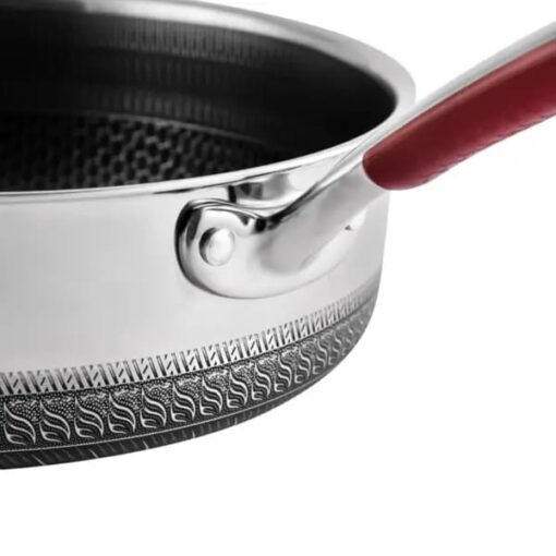 SND Homes Smart Cookware Wok by Stainless Steel SUS 316 Abrasion Resistant Non Stick Coating 7 Layer Energy Saving eep Frying Pan 5 Liter (30cm deep Frying pan with lid) - Image 2