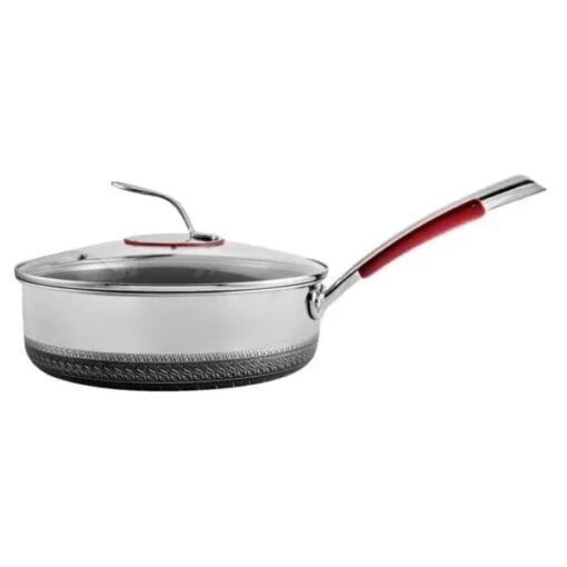 SND Homes Smart Cookware Wok by Stainless Steel SUS 316 Abrasion Resistant Non Stick Coating 7 Layer Energy Saving eep Frying Pan 5 Liter (30cm deep Frying pan with lid) - Image 3