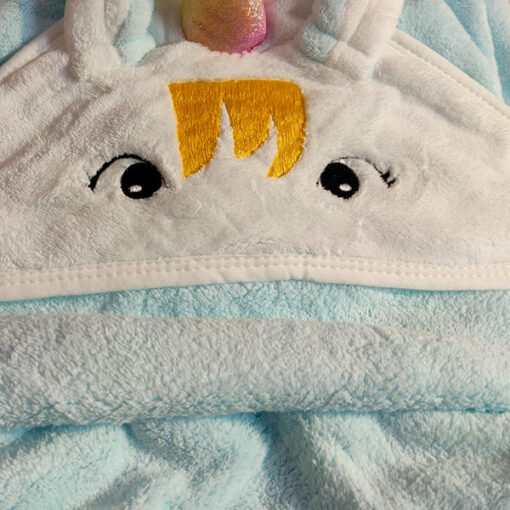 Staranddaisy Newborn 3-in-1 Unicorn Wrapper Baby Bath Towel (Blue),Pack of 1 Piece set (Upto 12 month) - Image 4