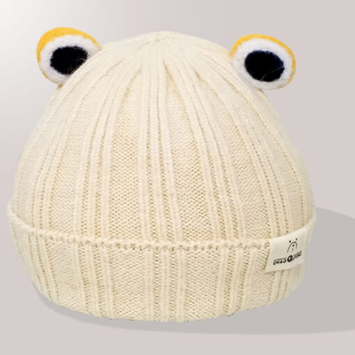 StarAndDaisy Kids Winter Cap (Upto 4 years kids - Citrine White)