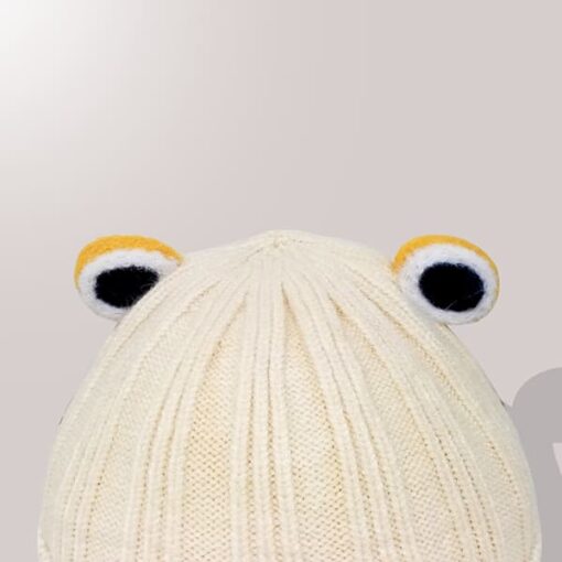 StarAndDaisy Kids Winter Cap (Upto 4 years kids - Citrine White) - Image 4