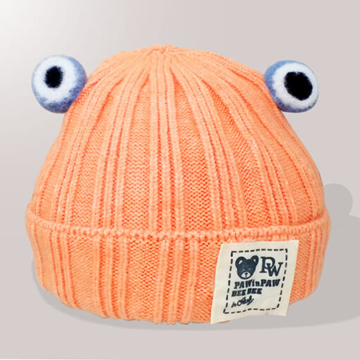 StarAndDaisy Kids Winter Cap (Upto 4 years kids - Neon Carrot)
