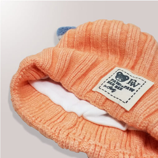 StarAndDaisy Kids Winter Cap (Upto 4 years kids - Neon Carrot) - Image 2