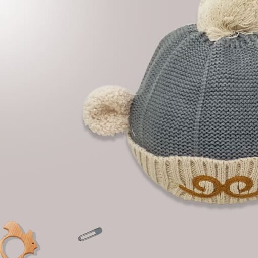 StarAndDaisy Kids Winter Cap (Upto 4 years kids – Nevada Grey & Vanilla) - Image 2