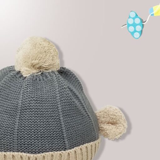 StarAndDaisy Kids Winter Cap (Upto 4 years kids – Nevada Grey & Vanilla) - Image 3